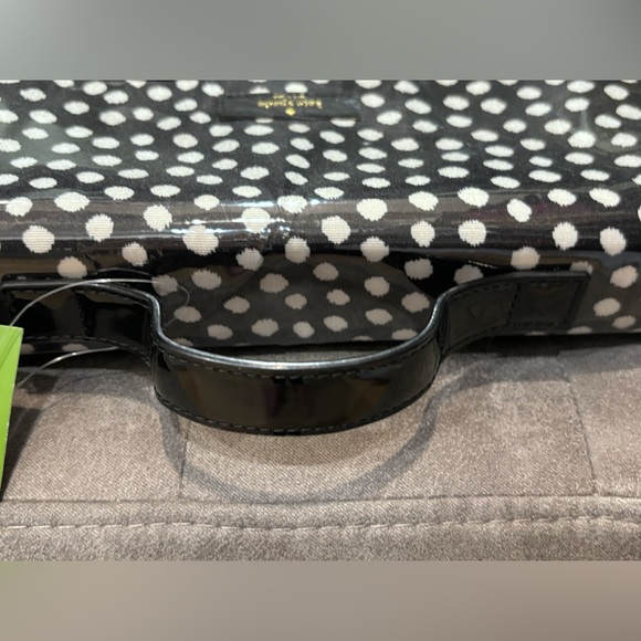 Kate Spade Makeup Travel Case 2 clear zipper compartments folds blue w… - Picture 8 of 16